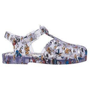 Disney x Mini Melissa Size 2 Gray Mickey & Friends Roman Fisherman Jelly Sandals